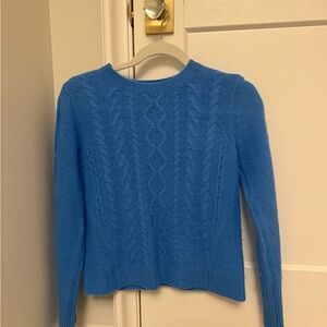 CASHMERE Aqua Vibrant Blue Cable Knit Sweater